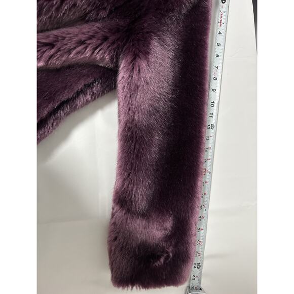 SpiritHoods RARE Dark Purple Faux Fur Coat Jacket Long Size Small Womens - Picture 7 of 10
